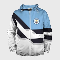 Ветровка с капюшоном мужская Manchester City FC: White style, цвет: 3D-белый