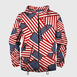 Ветровка с капюшоном мужская Америка, цвет: 3D-черный