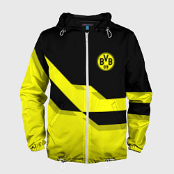 Ветровка с капюшоном мужская BVB FC: Yellow style, цвет: 3D-белый