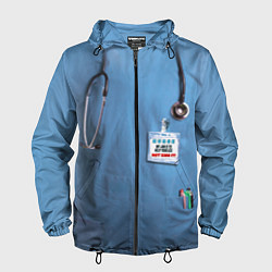 Ветровка с капюшоном мужская Костюм врача, цвет: 3D-черный