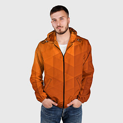 Ветровка с капюшоном мужская Orange abstraction, цвет: 3D-черный — фото 2