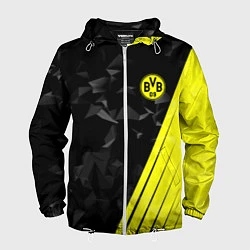 Ветровка с капюшоном мужская FC Borussia Dortmund: Abstract, цвет: 3D-белый