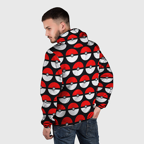 Мужская ветровка Pokeball Pattern / 3D-Белый – фото 4