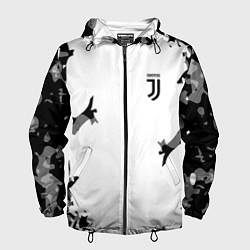 Ветровка с капюшоном мужская FC Juventus: White Original, цвет: 3D-черный