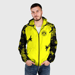 Ветровка с капюшоном мужская FC Borussia Dortmund: Yellow Original, цвет: 3D-черный — фото 2