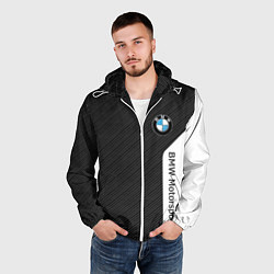 Ветровка с капюшоном мужская BMW CARBON БМВ КАРБОН, цвет: 3D-белый — фото 2