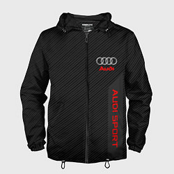 Ветровка с капюшоном мужская Audi: Sport Line, цвет: 3D-черный