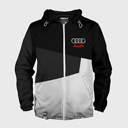 Ветровка с капюшоном мужская Audi Sport, цвет: 3D-белый