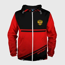 Ветровка с капюшоном мужская Russia: Red Sport, цвет: 3D-белый