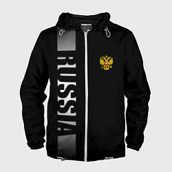Ветровка с капюшоном мужская Russia: Black Line, цвет: 3D-белый