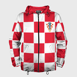 Ветровка с капюшоном мужская Сборная Хорватии: Домашняя ЧМ-2018, цвет: 3D-черный