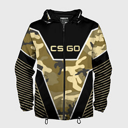 Ветровка с капюшоном мужская CS:GO Khaki Camo, цвет: 3D-черный