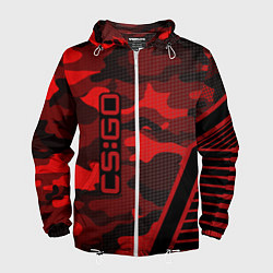 Ветровка с капюшоном мужская CS:GO Red Camo, цвет: 3D-белый