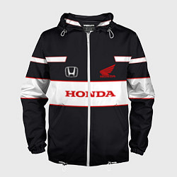 Ветровка с капюшоном мужская Honda Sport, цвет: 3D-белый