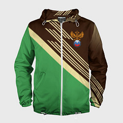 Ветровка с капюшоном мужская Российский футбольный союз, цвет: 3D-белый