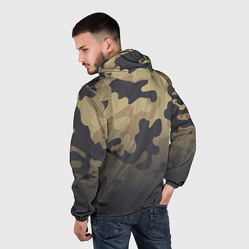 Мужская ветровка Camouflage Khaki / 3D-Черный – фото 4