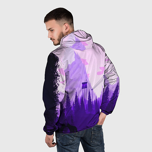 Мужская ветровка Firewatch: Violet Wood / 3D-Черный – фото 4