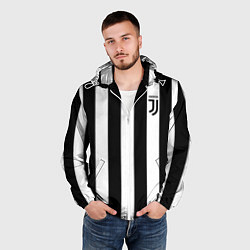 Ветровка с капюшоном мужская FC Juventus, цвет: 3D-белый — фото 2