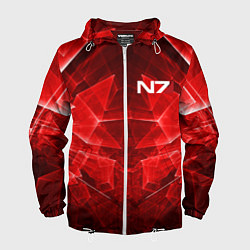 Ветровка с капюшоном мужская Mass Effect: Red Armor N7, цвет: 3D-белый