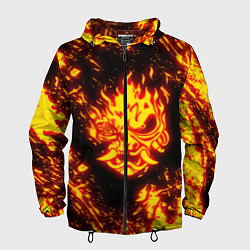 Ветровка с капюшоном мужская Cyberpunk 2077: FIRE SAMURAI, цвет: 3D-черный