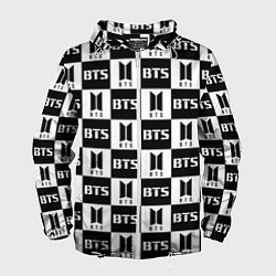 Ветровка с капюшоном мужская BTS B&W, цвет: 3D-белый