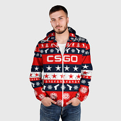 Ветровка с капюшоном мужская CS:GO New Year, цвет: 3D-белый — фото 2