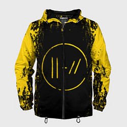 Ветровка с капюшоном мужская 21 Pilots: Yellow & Black, цвет: 3D-черный