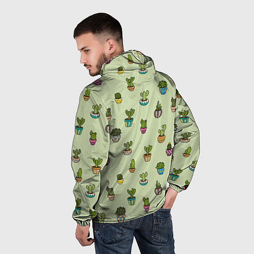 Мужская ветровка Веселый кактус / 3D-Белый – фото 4