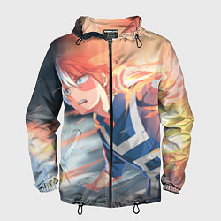 Ветровка с капюшоном мужская Моя геройская академия, цвет: 3D-черный