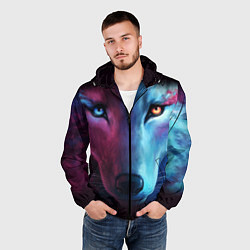 Ветровка с капюшоном мужская Волчий взгляд, цвет: 3D-черный — фото 2