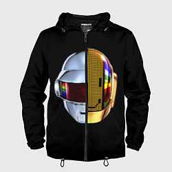 Ветровка с капюшоном мужская Daft Punk: Smile Helmet, цвет: 3D-черный