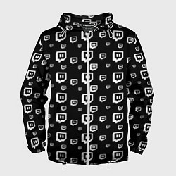 Ветровка с капюшоном мужская Twitch: Black Pattern, цвет: 3D-белый