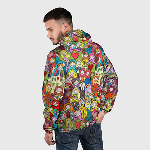 Мужская ветровка Весёлые матрешки / 3D-Белый – фото 4