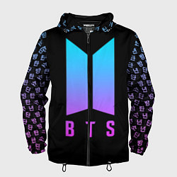 Ветровка с капюшоном мужская BTS: Neon Night, цвет: 3D-черный