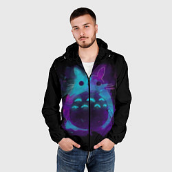 Ветровка с капюшоном мужская Милый Тоторо, цвет: 3D-черный — фото 2