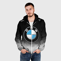Ветровка с капюшоном мужская BMW, цвет: 3D-белый — фото 2