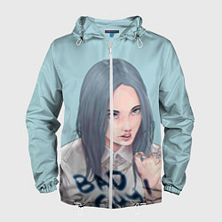 Ветровка с капюшоном мужская Billie Eilish: Bad Guy, цвет: 3D-белый