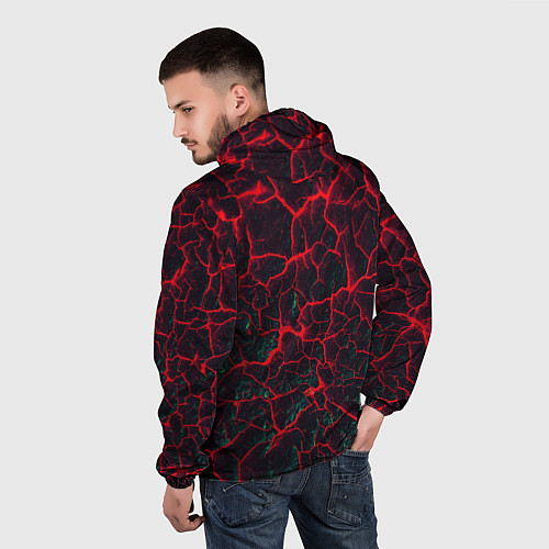 Мужская ветровка Молнии красные абстрактные / 3D-Белый – фото 4