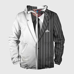 Ветровка с капюшоном мужская Двойной костюм, цвет: 3D-белый