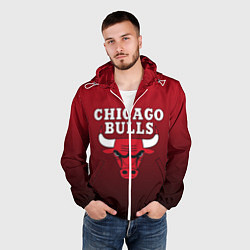 Ветровка с капюшоном мужская CHICAGO BULLS, цвет: 3D-белый — фото 2