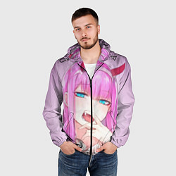 Ветровка с капюшоном мужская Ahegao, цвет: 3D-черный — фото 2