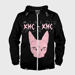 Ветровка с капюшоном мужская Кис-Кис, цвет: 3D-белый