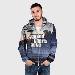 Ветровка с капюшоном мужская GTA VI, цвет: 3D-белый — фото 2