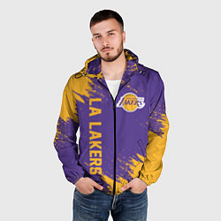 Ветровка с капюшоном мужская LA LAKERS, цвет: 3D-черный — фото 2
