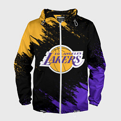 Ветровка с капюшоном мужская LA LAKERS, цвет: 3D-белый