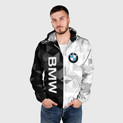 Ветровка с капюшоном мужская BMW, цвет: 3D-белый — фото 2