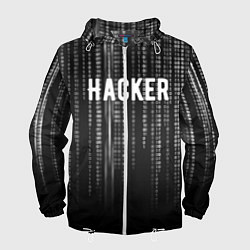 Ветровка с капюшоном мужская Hacker, цвет: 3D-белый