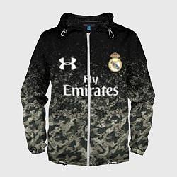 Ветровка с капюшоном мужская Real Madrid, цвет: 3D-белый