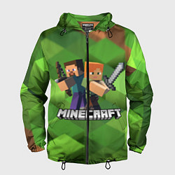 Ветровка с капюшоном мужская MINECRAFT, цвет: 3D-черный