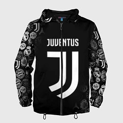 Ветровка с капюшоном мужская JUVENTUS, цвет: 3D-черный